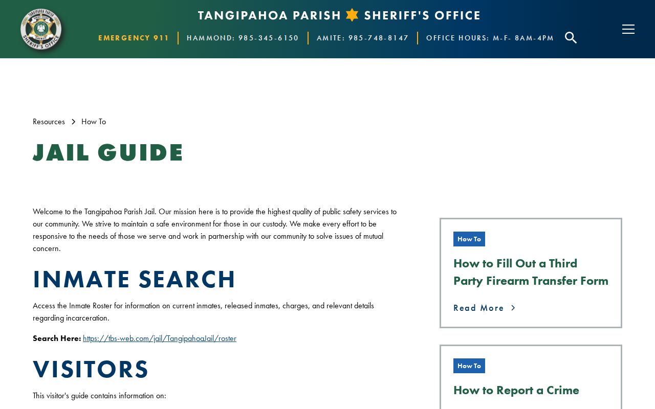 Tangipahoa Parish released inmate search route from the TPSO jail guide
